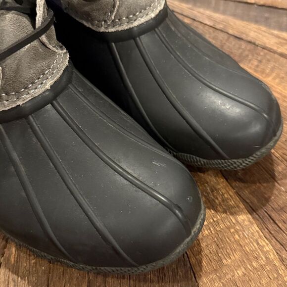 Sperry Black & Gray Saltwater Topsider Waterproof Rain Ankle Boot - Picture 4 of 9